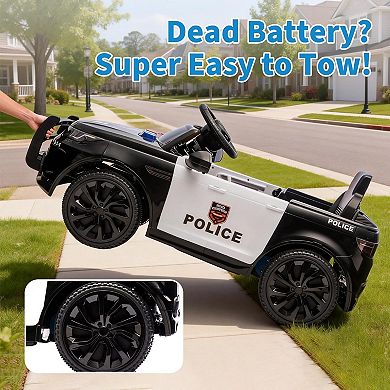 12V Kids Electric Police Ride-On Car