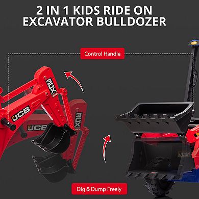 4-in-1 JCB Licensed 12V Electric Tractor for Children