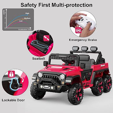 24V 4WD 6-Wheel Kids Ride-On Electric Car