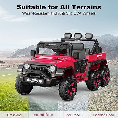 24V 4WD 6-Wheel Kids Ride-On Electric Car
