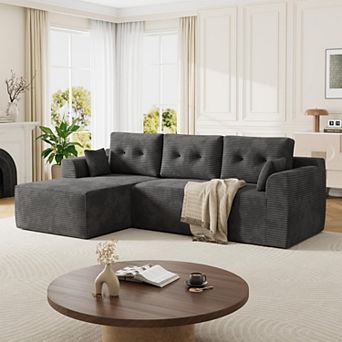 105" Cloud Modular Couch, No Assembly Required Sponge Compressed Sofa, No Assembly L/U Shape