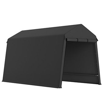 7x12FT Waterproof Outdoor Storage Shed, Heavy Duty Frame Portable Shelter with Zipper Door