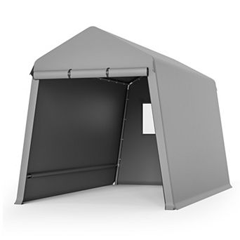 7x12FT Waterproof Outdoor Storage Shed, Heavy Duty Frame Portable Shelter with Zipper Door