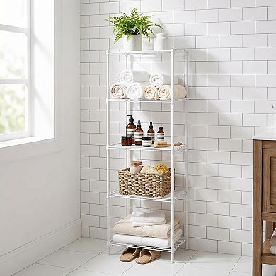 5-Tier Wire Shelving Unit, 55" H x 17.7" L x 13.8" W, Adjustable Metal Storage Shelves for Kitchen