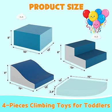 4-6 Piece Foam Climbing Blocks Set for Toddlers, Soft Play Shapes with Non-Slip Base, Indoor