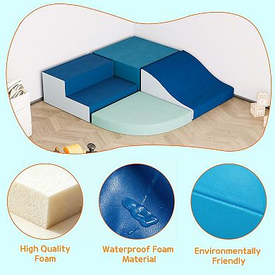 4-6 Piece Foam Climbing Blocks Set for Toddlers, Soft Play Shapes with Non-Slip Base, Indoor