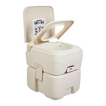 Portable Camping Toilet with Dual-Tank System, 5.3 Gallon Travel Toilet for RV Boat Road Trips