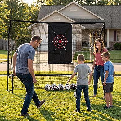 Golf Practice Net Portable Training Net with Aim Cloth, Carry Bag For Real Ball Driving, Chipping