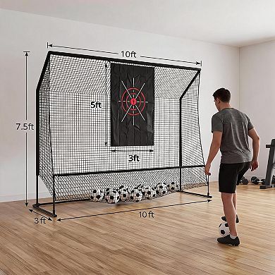 Golf Practice Net Portable Training Net with Aim Cloth, Carry Bag For Real Ball Driving, Chipping