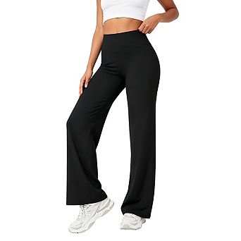 Womens High Waist Wide Leg Yoga Pants Soft Stretchy Casual Pants