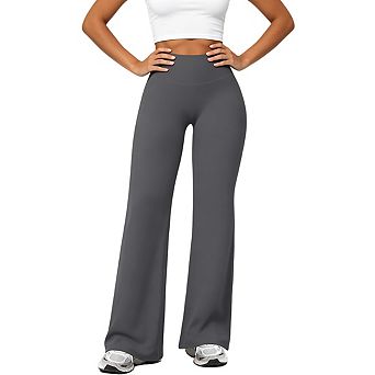 Womens High Waist Wide Leg Yoga Pants Soft Stretchy Casual Pants