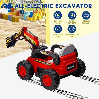 12V 4WD Kids Ride On Excavator