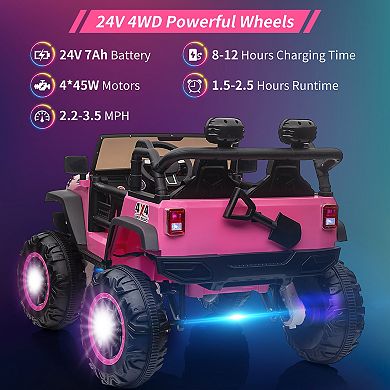24V 2-Seater Electric Ride-On Truck for Kids