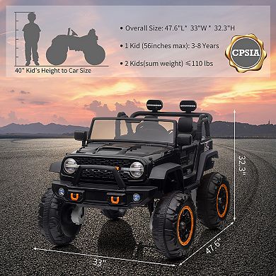 24V 2-Seater Electric Ride-On Car for Kids