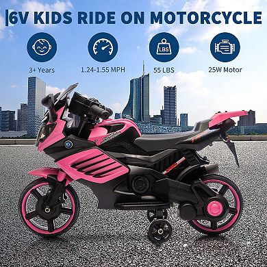 6V Battery Powered Kids Ride-On Motorcycle Toy