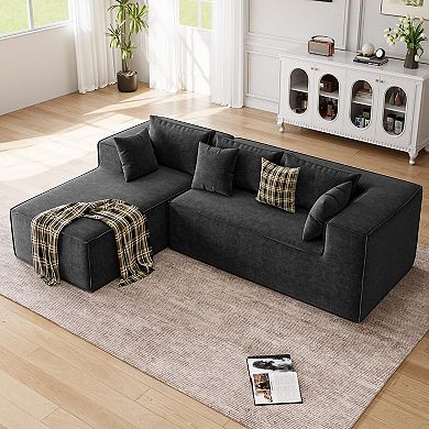 Modern Comfort Modular Sectional Sofa Deep Seat L-No Assembly Includes Pillows Corner Sofa