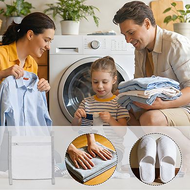 3-Pack Fine Mesh Shoe Laundry Bags Zippered Polyester Washing Net