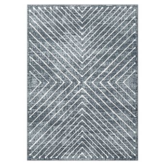 Modern Area Rugs Geometric Accent Carpet Washable Non-Slip Mat for Bedroom Living Room Kitchen