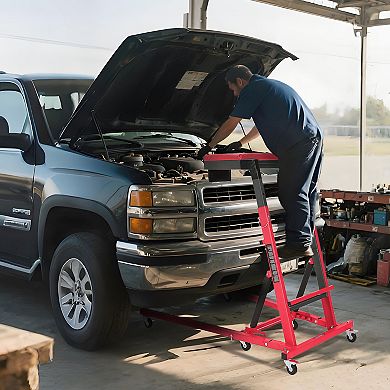 400LBS Height Adjustable . Foldable Mechanic Repair Creeper with 6 Swivel Wheels for Garage