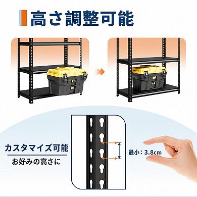 Adjustable Metal Shelving Unit, High Load Bearing Storage Organizer for Home Garage Kitchen Pantry