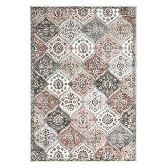 Washable Rug Vintage Rugs Non-Slip Stain Resistant Area Rug Floor Cover for Bedroom Living Room