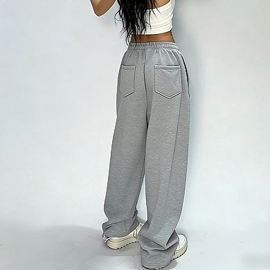 Women's Wide Leg Sweatpants High Waisted Drawstring Straight Leg Pants