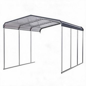 10x15FT Heavy Duty Metal Carport, Galvanized Roof Weather Resistant Outdoor Vehicle Shelter for Car