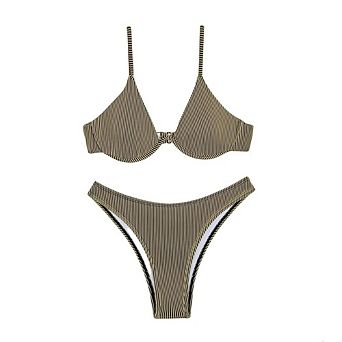 Women Two Piece Bikini Sets Underwire High Cut Bathing Suit Swimsuit Bikini Sets