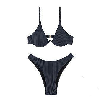 Women Two Piece Bikini Sets Underwire High Cut Bathing Suit Swimsuit Bikini Sets