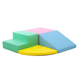 Indoor Soft Foam Climbing Playset Modular Play Blocks for Kids Crawling Sliding Activity Game