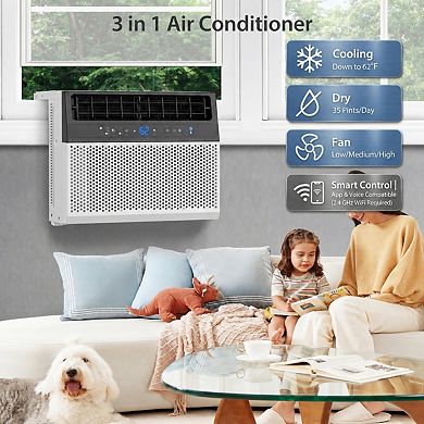 U-Shaped Smart Inverter Window Air Conditioner, 8,000 BTU Ultra Quiet, Energy Efficient AC