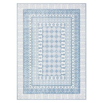 Fashionwu Vintage Border Rug Soft Washable Durable Non Slip Carpet for Living Room Bedroom