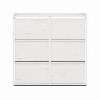 6 Flip Drawer Wooden Shoe Cabinet with Adjustable Shelf, Entryway & Hallway Storage Organizer