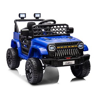 12V Kids Electric Ride On Truck,Remote Control Toy Car with Suspension LED Light Music for kids