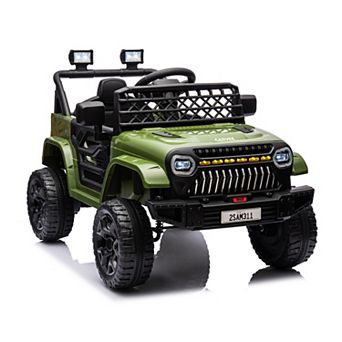 12V Kids Electric Ride On Truck,Remote Control Toy Car with Suspension LED Light Music for kids
