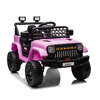 12V Kids Electric Ride On Truck,Remote Control Toy Car with Suspension LED Light Music for kids