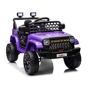 12V Kids Electric Ride On Truck,Remote Control Toy Car with Suspension LED Light Music for kids