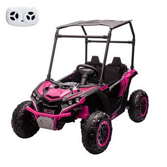 Heavy Duty Kids Power Wheel Vehicle, 3 Speed Electric Golf Cart with Shock Absorber 110lbs Load