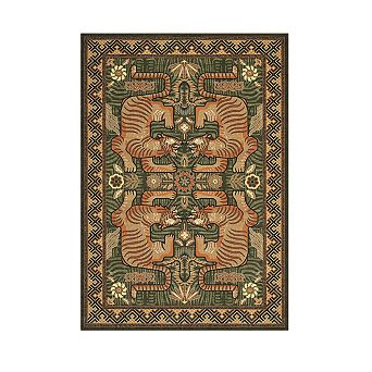 Fashionwu Vintage Tiger Print Rug Indoor Use Low Pile Thin Rugs for Living Room Bedroom Decor