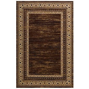 Fashionwu Vintage Bordered Rug Pet Friendly Washable Soft Carpet Non Slip Rug for Apartment Bedroom