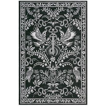 Fashionwu Gothic Modern Rug Halloween Decor Carpet for Living Room Bedroom Soft Non Slip Rugs