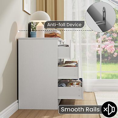 Modern 6-Drawer Dresser Cabinet, Deep Storage Chest with Wide Top, Tall Organizer for Bedroom