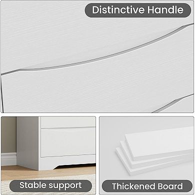 Modern 6-Drawer Dresser Cabinet, Deep Storage Chest with Wide Top, Tall Organizer for Bedroom