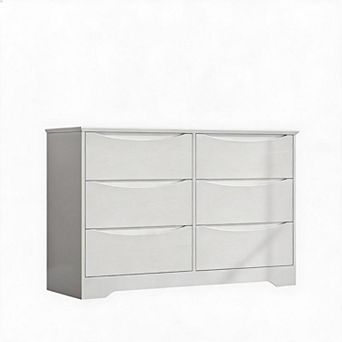 Modern 6-Drawer Dresser Cabinet, Deep Storage Chest with Wide Top, Tall Organizer for Bedroom