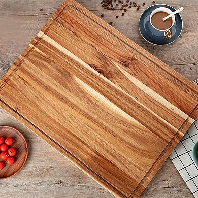 Acacia Cutting Board Extra Large Reversible Butcher Block With Juice Groove