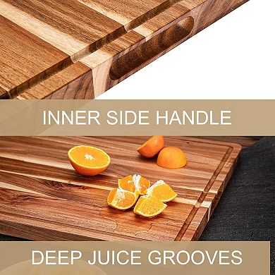 Acacia Cutting Board Extra Large Reversible Butcher Block With Juice Groove