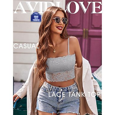 Avidlove Lace Tank Tops for Women Tube Fitted Basic Cami Undershirt