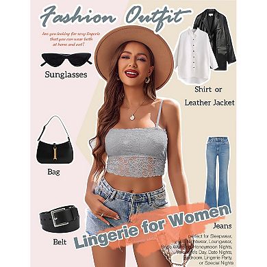 Avidlove Lace Tank Tops for Women Tube Fitted Basic Cami Undershirt
