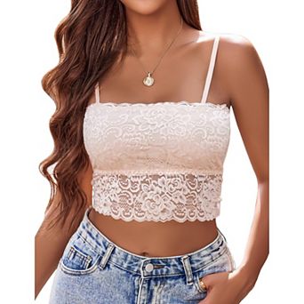 Avidlove Lace Tank Tops for Women Tube Fitted Basic Cami Undershirt