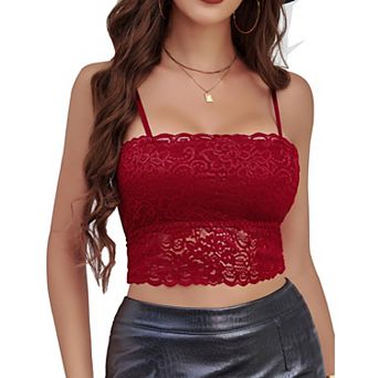 Avidlove Lace Tank Tops for Women Tube Fitted Basic Cami Undershirt